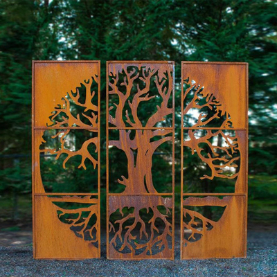 Décoration en acier d'arrière-cour d'écran d'intimité de Corten de produits de jardin en métal d'OEM