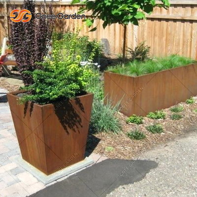 L'ODM d'OEM a soulevé l'acier rectangulaire de Corten de boîte de planteur en métal
