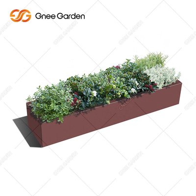 Planteur rectangulaire en acier de Corten de planteur extérieur en métal de la longueur 300mm-1000mm