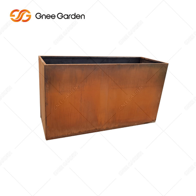 Planteur rectangulaire en acier de Corten de planteur extérieur en métal de la longueur 300mm-1000mm