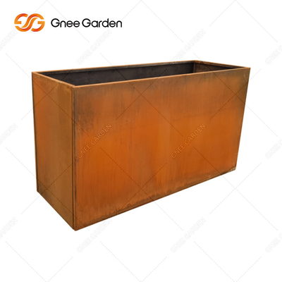 Planteur rectangulaire en acier de Corten de planteur extérieur en métal de la longueur 300mm-1000mm