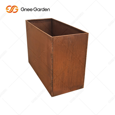 Planteur rectangulaire en acier de Corten de planteur extérieur en métal de la longueur 300mm-1000mm