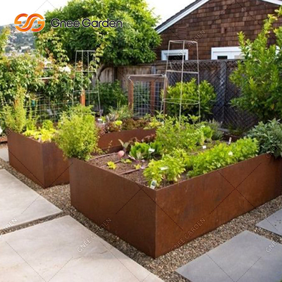 Le planteur de jardin en métal de personnalisation enferme dans une boîte le planteur en acier de cuvette de Corten 1200mm
