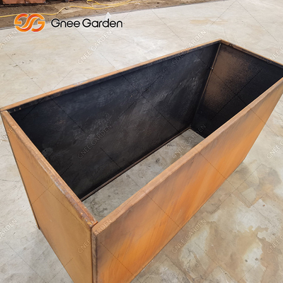 Le planteur de jardin en métal de personnalisation enferme dans une boîte le planteur en acier de cuvette de Corten 1200mm