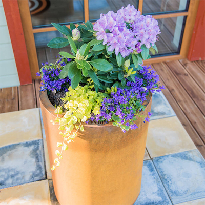 Grands pots de fleur en métal de conception de luxe pour naturel à la maison de décor oxydés