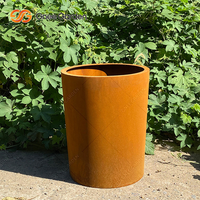Grands pots de fleur en métal de conception de luxe pour naturel à la maison de décor oxydés