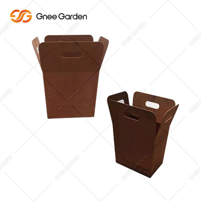 Se rouillent le grand planteur de seau en métal de fer libre pour le style de jardinage extérieur de décoration d'Inhance