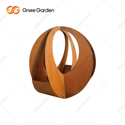 Planteurs en acier personnalisables de Corten de planteur de Rusty Red Modern Outdoor Metal