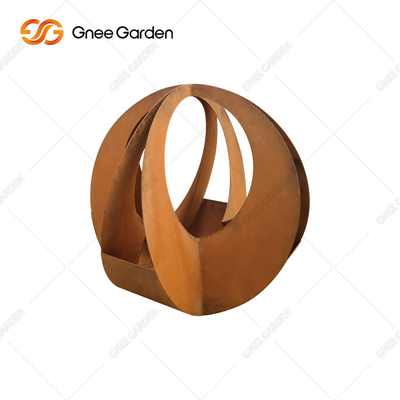 Le laser fait sur commande de forme a coupé géométrique corten les pots de fleur en acier 90*25*25cm
