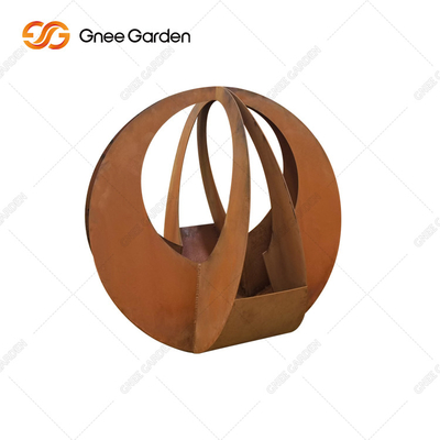 Le laser fait sur commande de forme a coupé géométrique corten les pots de fleur en acier 90*25*25cm
