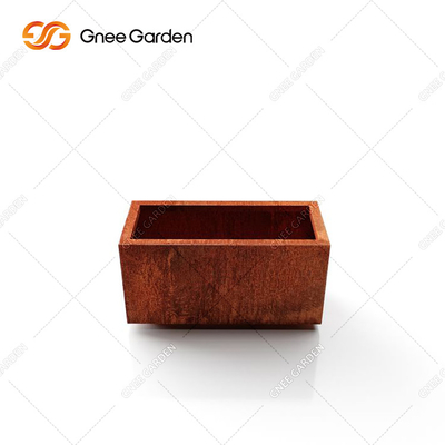 Pot de fleur en acier cubique en métal de planteur de Corten de forme carrée pour le jardin