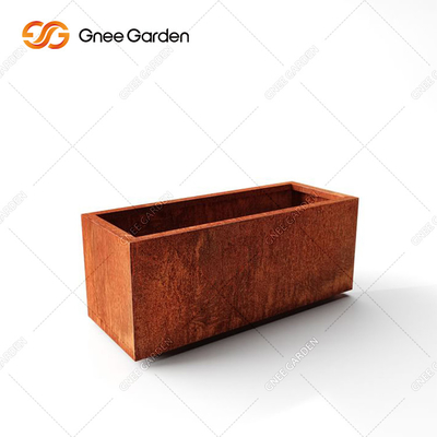Planteur en acier de Corten en métal d'usine sidérurgique de pots boîte faite sur commande de conception moderne de longue