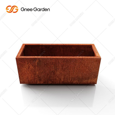 Planteur en acier composé en bois solide de Corten de support de pot de fleur de support en métal de bois de construction