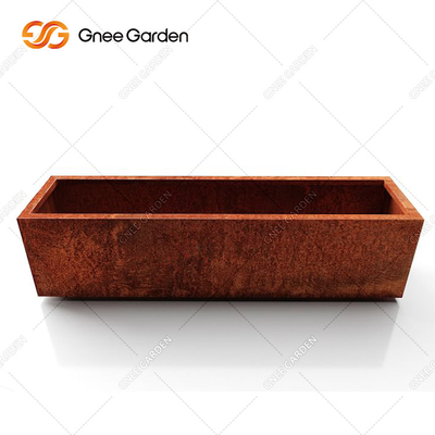 Planteur en acier composé en bois solide de Corten de support de pot de fleur de support en métal de bois de construction