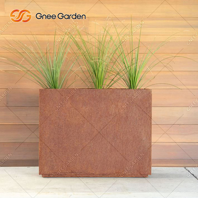 acier rectangulaire géométrique de Corten de boîte de planteur en métal de 90*25*25cm