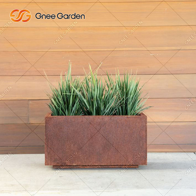 acier rectangulaire géométrique de Corten de boîte de planteur en métal de 90*25*25cm