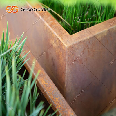 Épaisseur rectangulaire en acier de Rusty Nursery Planter 2mm en métal de pot de fleur de Corten