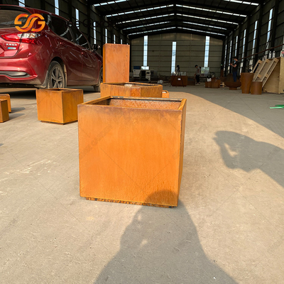 Boîte de couleur extérieure de rouille en métal de Corten de planteurs en acier de jardin