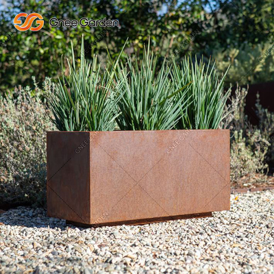 Épaisseur rectangulaire en acier de Rusty Nursery Planter 2mm en métal de pot de fleur de Corten