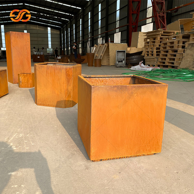 Place en acier Rusty Planter Boxes Weather Resistant de Corten pour la fleur