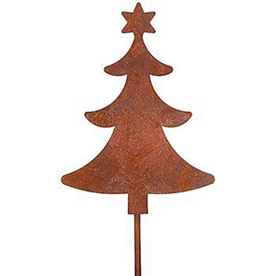 Le jardin rouillé en acier en métal de Corten ornemente la décoration formée d'arbre de Noël