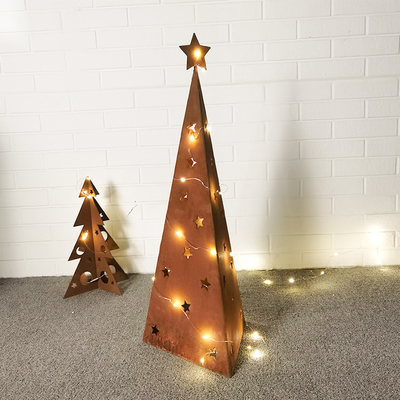 le jardin en métal de Noël de 500mm ornemente des ornements de jardin de Corten avec la LED