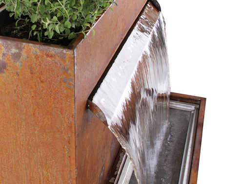 Ornements en acier multifonctionnels de jardin en métal de cascade de Corten avec le planteur