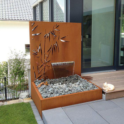 la fontaine d'eau en acier rustique de 1500x1000x600mm Corten avec le laser a coupé le panneau d'écran