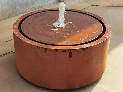 Le jardin décoratif en métal du diamètre 600mm ornemente la nappe phréatique en acier de Corten