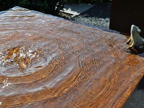 le jardin carré en métal de 1100mm ornemente la caractéristique en acier de l'eau de Corten