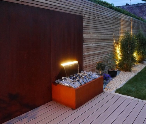 l'anti jardin en métal de corrosion de 1800mm ornemente la cuvette en acier de l'eau de Corten