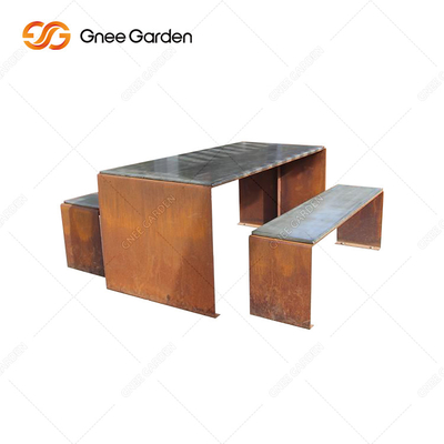 Banc de parc en métal de Rusty Red Outdoor Metal Furniture d'accueil d'ODM d'OEM