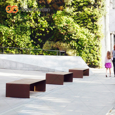 banc en acier de Corten de mobilier métallique extérieur de 1800mmx510mm pour les espaces publics