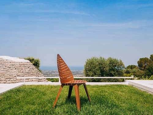 Chaise de jardin en acier de mobilier métallique extérieur de H97*L52.5*D60 cm avec la feuille formée de retour
