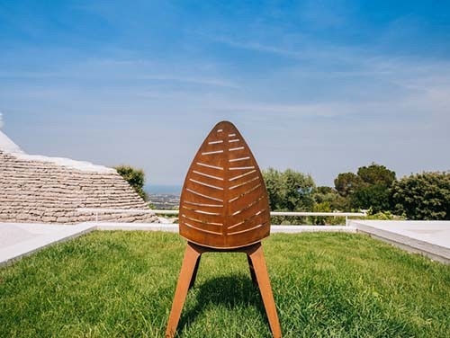Chaise de jardin en acier de mobilier métallique extérieur de H97*L52.5*D60 cm avec la feuille formée de retour