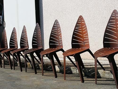 Chaise de jardin en acier de mobilier métallique extérieur de H97*L52.5*D60 cm avec la feuille formée de retour