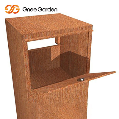 Fonction multi rouillée en acier de mobilier métallique de Corten de colis de boîte en acier extérieure de baisse