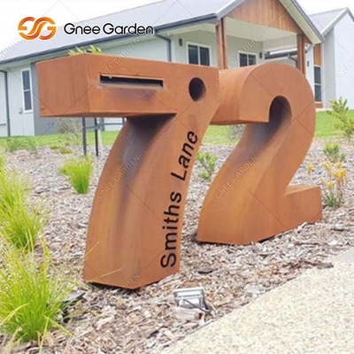 la taille de 950mm s'est rouillée la boîte extérieure en acier de baisse en métal de boîte de lettre de Corten