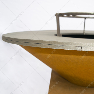 Camping extérieur décoratif de gril de BBQ d'acier de Corten de place de taille faite sur commande