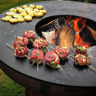 La cuisson extérieure en acier de Corten grille le feu en acier Pit For Barbecue de 100cm Corten