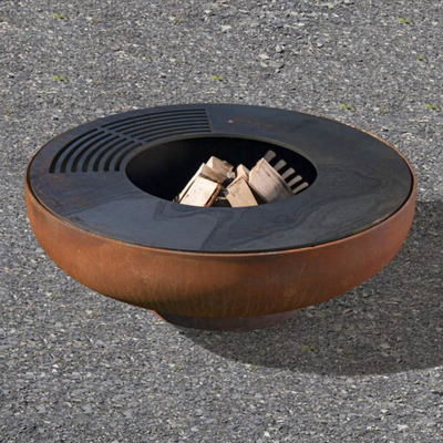 La cuisson extérieure en acier de Corten de service d'OEM grille la combustion en bois
