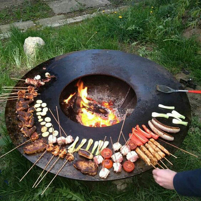 La cuisson extérieure en acier de Corten de service d'OEM grille la combustion en bois