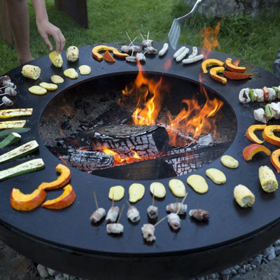 La cuisson extérieure en acier de Corten de service d'OEM grille la combustion en bois