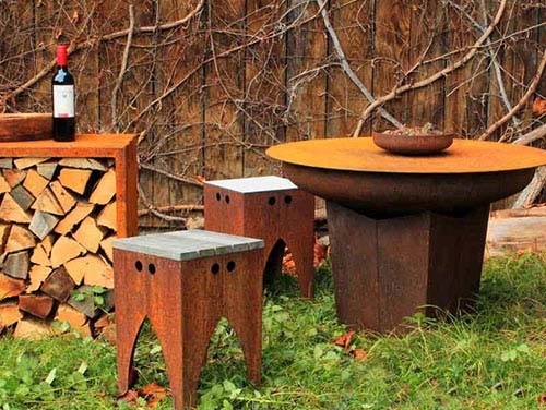 Gril portatif de BBQ d'acier de Corten pour le camping extérieur d'intérieur de restaurant