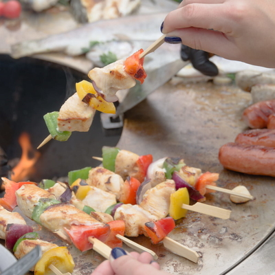 Gril extérieur en acier de BBQ de foyer extérieur en acier de Corten brûlant pour le pique-nique campant