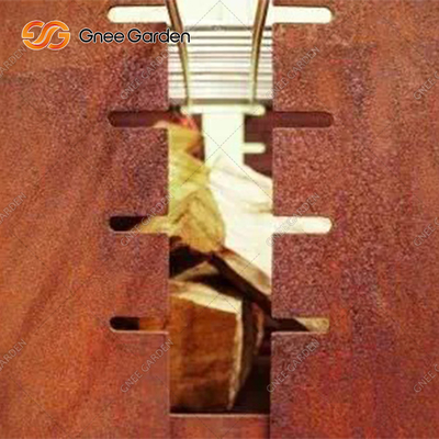 charbon de bois en acier carré de gril de BARBECUE de 1200mm Corten brûlant décoratif