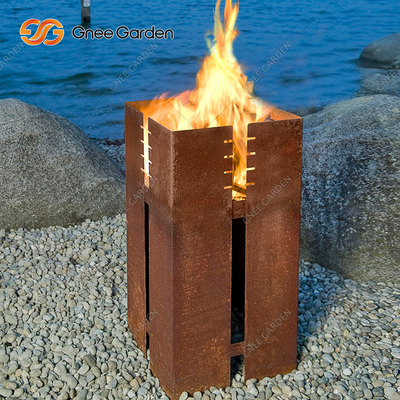 charbon de bois en acier carré de gril de BARBECUE de 1200mm Corten brûlant décoratif