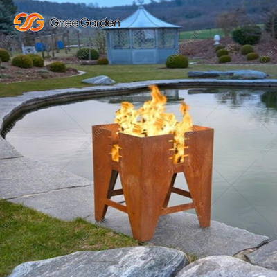 Cuisine extérieure de patio faisant cuire le gril en acier de barbecue de charbon de bois de Corten fait sur commande