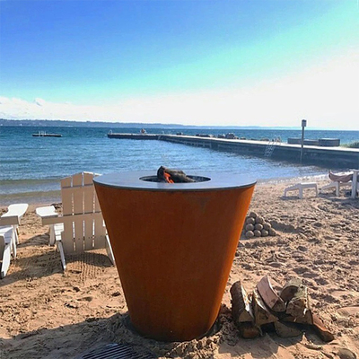Bois de chauffage brûlant le gril supérieur de fourneau extérieur en acier de Corten pour le camping de jardin