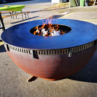 Acier portatif de Corten de fosse de feu de joie de double couche pour brûler le BBQ de camping